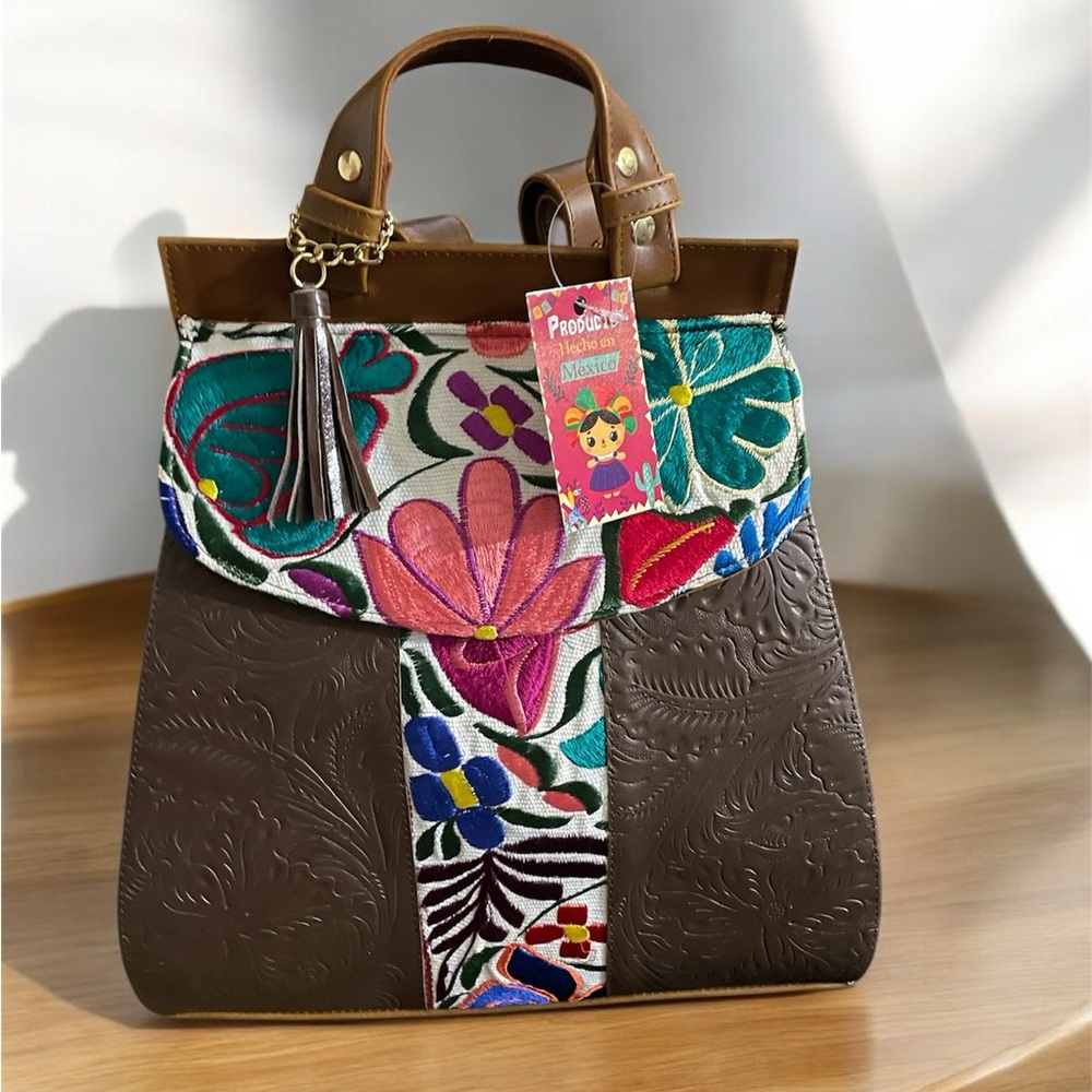 México backpack, Vegan Embroidered Backpack, Floral Backpack, Crafted in Mexico